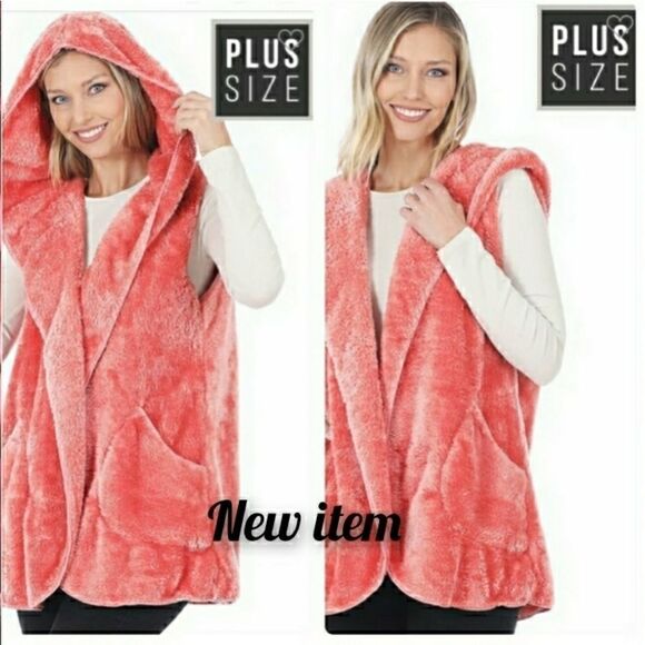 Plus sz 14 16 18 20 Coral plush teddy Vest super soft - Picture 8 of 16